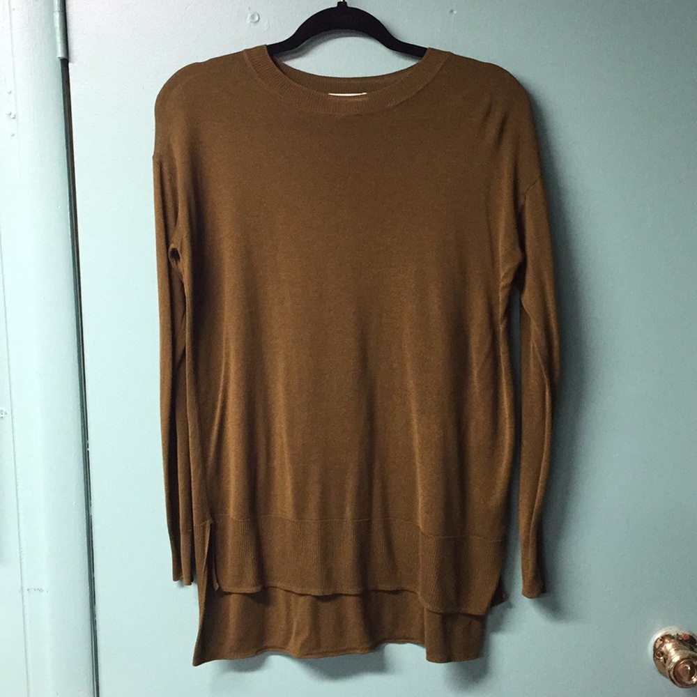 WOMENS H&M OLIVE GREEN TUNIC CREW NECK SWEATER